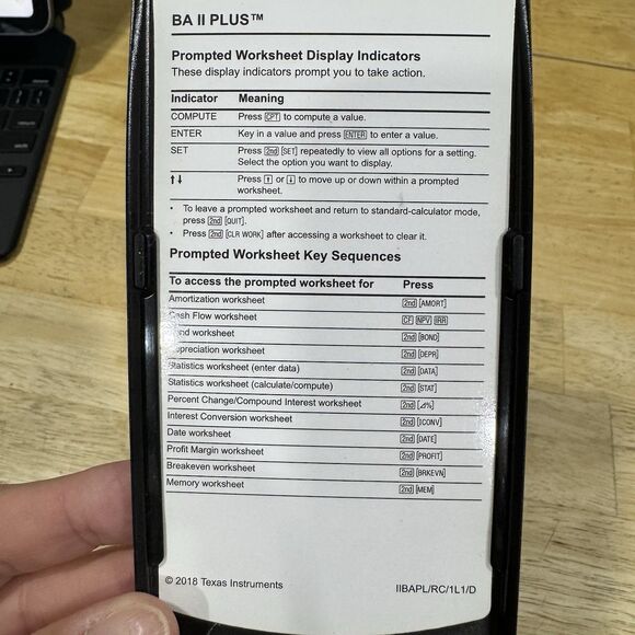Texas Instruments BA II Plus Professional Financial Business Analyst Calculator - Picture 4 of 10